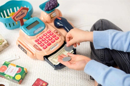 WOOPIE Kasa Sklepowa Koszyk na Zakupy Światło Dźwięk + 24 akc