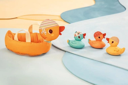 Lilliputiens Kaczka i 3 magnetyczne kaczątka do kąpieli 9 m+
