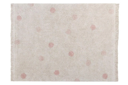 Lorena Canals Dywan bawełniany Hippy Dots Natural Vintage Nude 120 x 160 cm