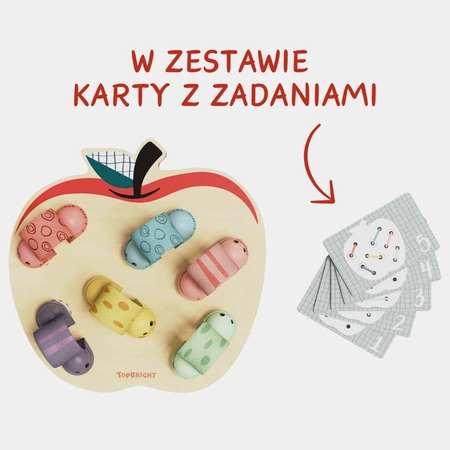 Robaczki w jabłuszku – zabawka edukacyjna dla dzieci 18 mies.+ TOPBRIGHT
