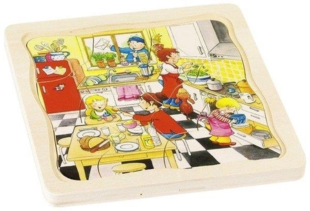 Mój dzień, układanka drewniana - warstwowa, goki - układanki dla dzieci