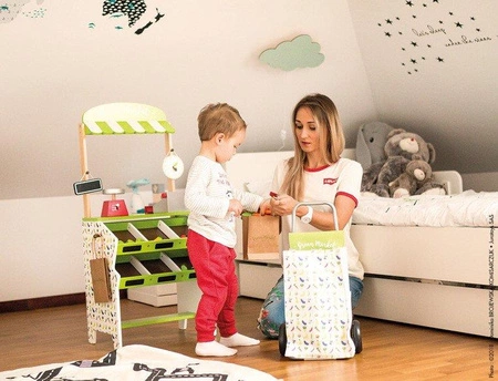 Warzywniak sklep duży drewniany z 33 elementami, JANOD