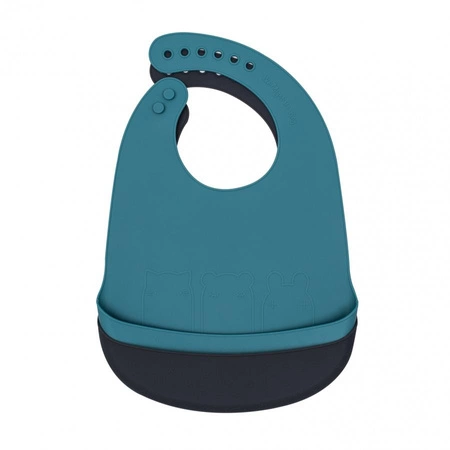 Zestaw śliniaków silikonowych z kieszonką We Might Be Tiny - Blue Dusk + Charcoal