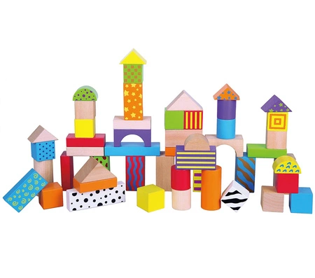 Drewniane klocki Edukacyjne Viga Toys Wiaderko 50 elementów