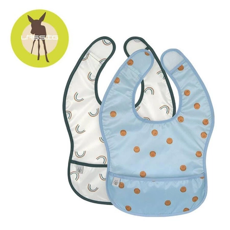 Lassig Zestaw śliniaków wodoodpornych 6m+ Happy Rascals Smile sky blue