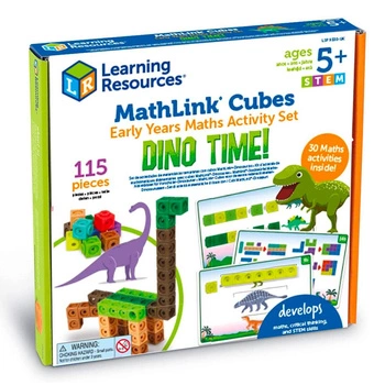 Klocki. Kostki Matematyczne. Zestaw Edukacyjny. MathLink Cubes. Czas Dino