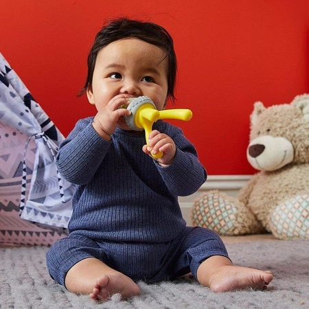 Gryzak silikonowy do podawania pokarmu, Lemon Sherbet, b.box