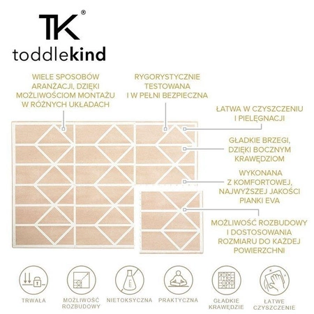 TODDLEKIND Mata do zabawy piankowa podłogowa Prettier Playmat Nordic Clay Beige