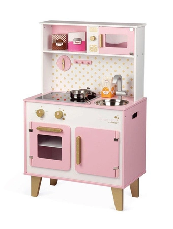Duża kuchnia drewniana z dźwiękiem i 6 akcesoriami Candy Chic, Janod