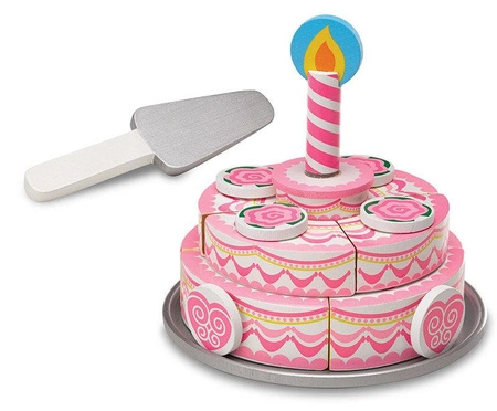 Drewniany tort urodzinowy dla dzieci trójwarstwowy Różyczka Melissa & Doug 14069
