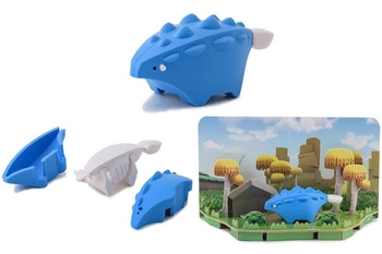 Halftoys Magnetyczny Składany Dinozaur Ankylozaur z Makietą