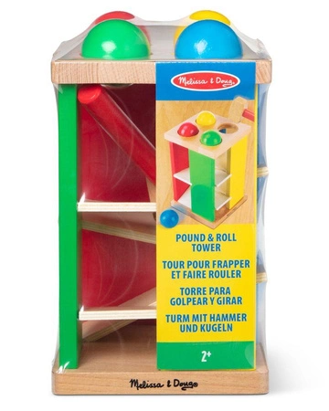 Drewniana wieża przebijanka z kulkami i młotkiem Melissa & Doug 13559