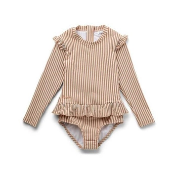 kostium kąpielowy Sille seersucker – stripe: Mustard/white 3-4 latka