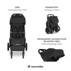 Easywalker Jackey XL Przestronny, samoskładający się wózek spacerowy z kołami XL Shadow Black