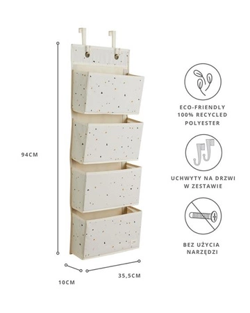 3 Sprouts Organizer Na Drzwi Wiszący Cream Recycled