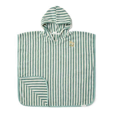 Little Dutch Poncho plażowe Seashells and Stripes Surf Blue