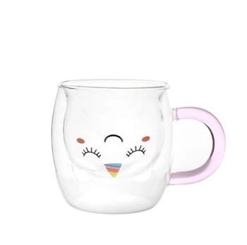 Szklanka termiczna z podwójnego szkła Jednorożec