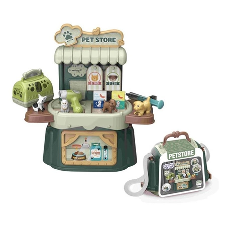 WOOPIE Przenośny Sklep Zoologiczny Walizka 3w1 Torba 23 el.