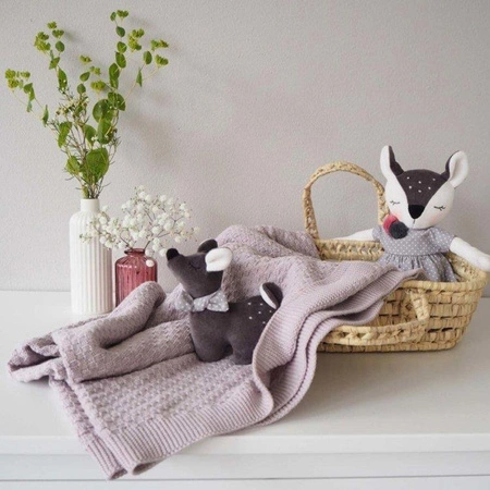 Kocyk z bawełny organicznej, 115 x 90 cm, pudrowy róż, Kikadu