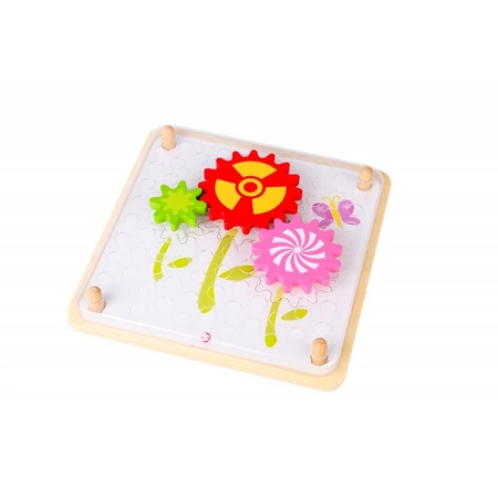 CLASSIC WORLD Układanka Gra Logiczna Ruchome Klocki Koła Zębate MONTESSORI 14 el.