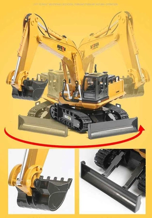 WOOPIE Koparka Zdalnie Sterowana Gąsienica Spychacz Pilot Światło Dźwięk + Akc.