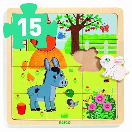 Edukacyjne puzzle drewniane FARMA DJ01814