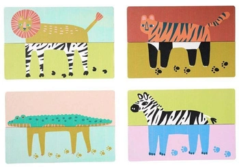 Gra memo i układanka Łapy i Pazury 160240-Manhattan Toy, zabawki rozwojowe