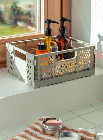 Zestaw składanych skrzynek Apli Kids M - Beżowy 2 szt.