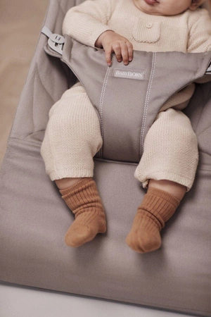 BABYBJORN - leżaczek BLISS COTTON, Petal Quilt, Piaskowy Szary