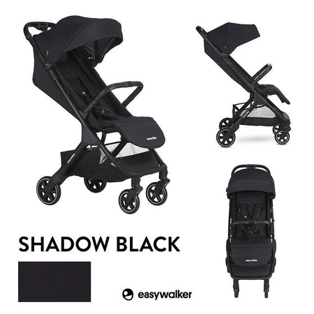 Easywalker Jackey Kompaktowy, samoskładający się wózek spacerowy z torbą transportową Shadow Black