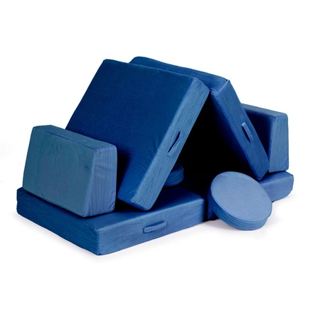 Sofa modułowa duża składana dla dzieci DIY 8 miękkich poduch - niebieska ECOTOYS