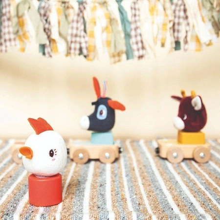 LILLIPUTIENS Zestaw 3 drewnianych pojazdów Farma 12+