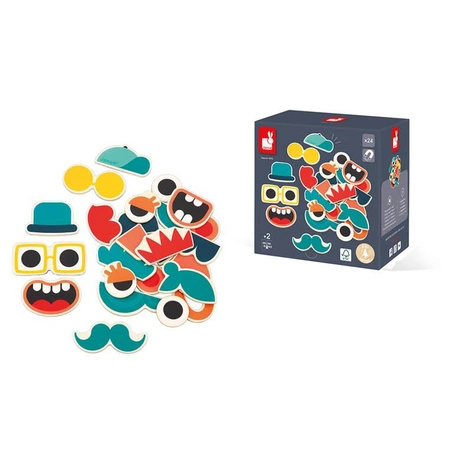 Magnesy mix and match Portrety 24 szt. 2+, Janod