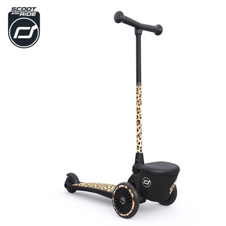 SCOOTANDRIDE Highwaykick 2 Lifestyle Hulajnoga trójkołowa balansowa z zamykanym schowkiem 2+ Leopard