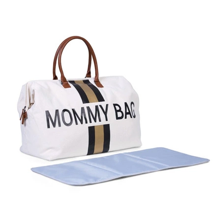 Childhome Torba Mommy Bag Paski Czarno-Złote