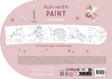 Little Dutch Kolorowanka z farbami akwarelowymi Fairy Garden