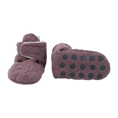 Lodger Polarowe buciki kapcie z antypoślizgową podeszwą wrzosowe Fleece Mauve 12-18 m