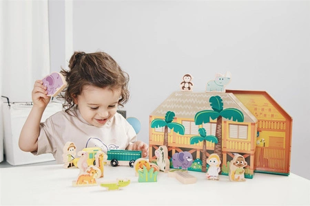 CLASSIC WORLD Makieta Klocki Figurki Dzikie Zwierzęta 16 el.