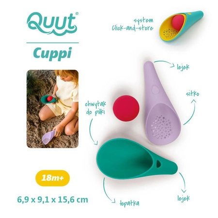 QUUT Zestaw 2 łopatek wielofunkcyjnych z piłeczką Cuppi Lagoon + lavender