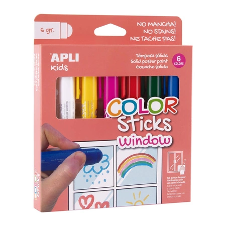 Farby do malowania po szkle Apli Kids - 6 kolorów