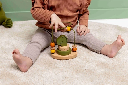 Labirynt z drewnianymi koralikami - Dinozaur