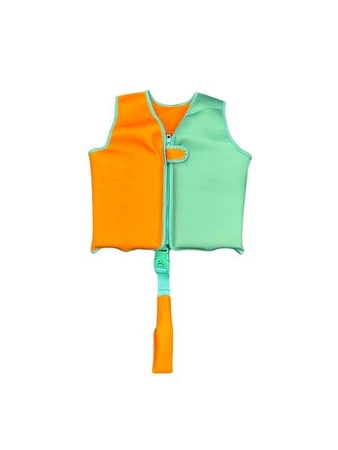The Swim Essentials Kamizelka do nauki pływania dla dzieci 18-30 kg Orange Green Colourblocking 2023SE510