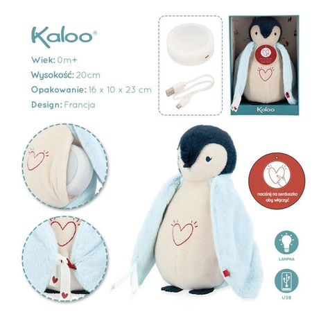 Kaloo Lampka nocna przytulanka Pingwinek Complices
