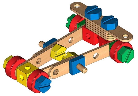 Zestaw mały konstruktor 4w1 auto samolot motor dźwig Melissa and Doug 15151-MD