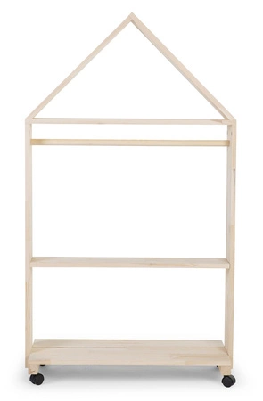 Childhome Regał dekoracyjny Domek + kółka Natural