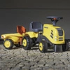 FALK Traktorek Baby Komatsu Żółty z Przyczepką + akc. od 1 roku