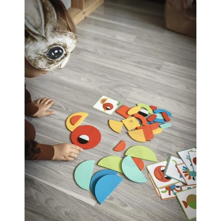 WOOPIE GREEN Drewniana Układanka Montessori 40 Wzorów do Odtworzenia 55 el. Certyfikat FSC