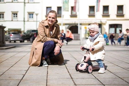 Zestaw Kask + SCOOTANDRIDE Highwaykick 1 2w1 Jeździk i hulajnoga 1-5 lat Rose