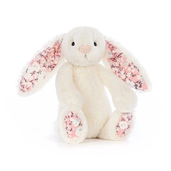 JellyCat - Króliczek Kremowy z Kwiecistymi Uszami 18 cm