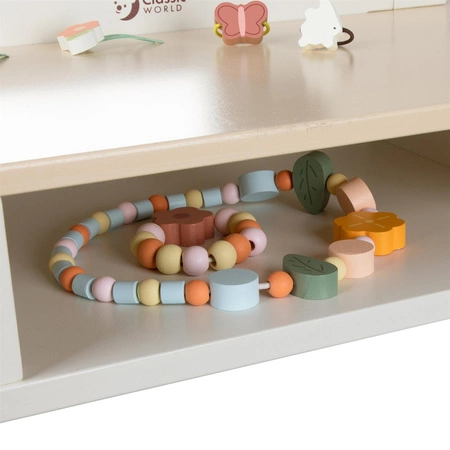 CLASSIC WORLD Drewniana Toaletka z Lustrem Krzesełkiem i Akcesoriami Pastelowa